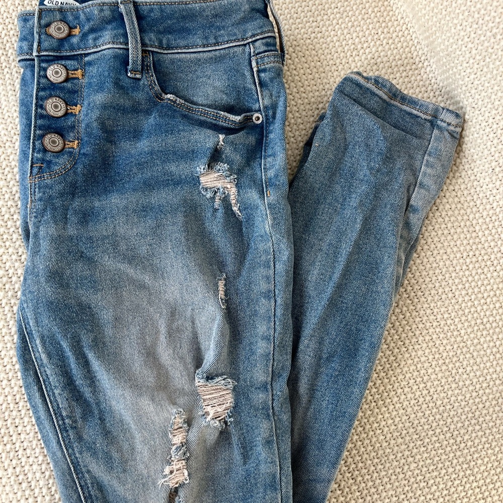 Old Navy High Rise Distressed Denim Jeans